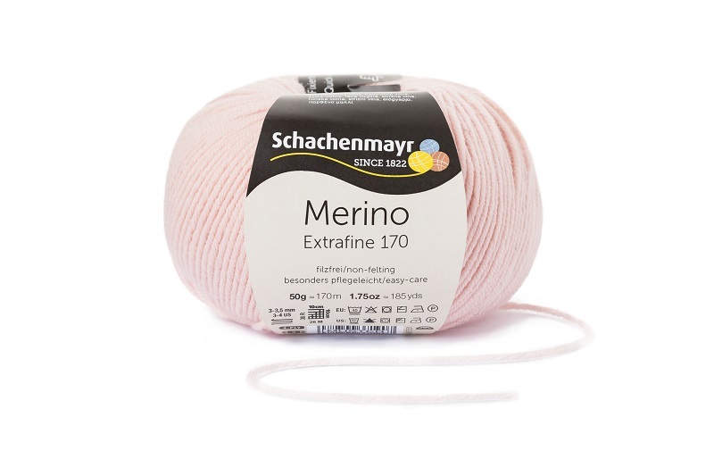 Handstrickgarn MERINO EXTRAFINE 170 - puderrosa - 50g