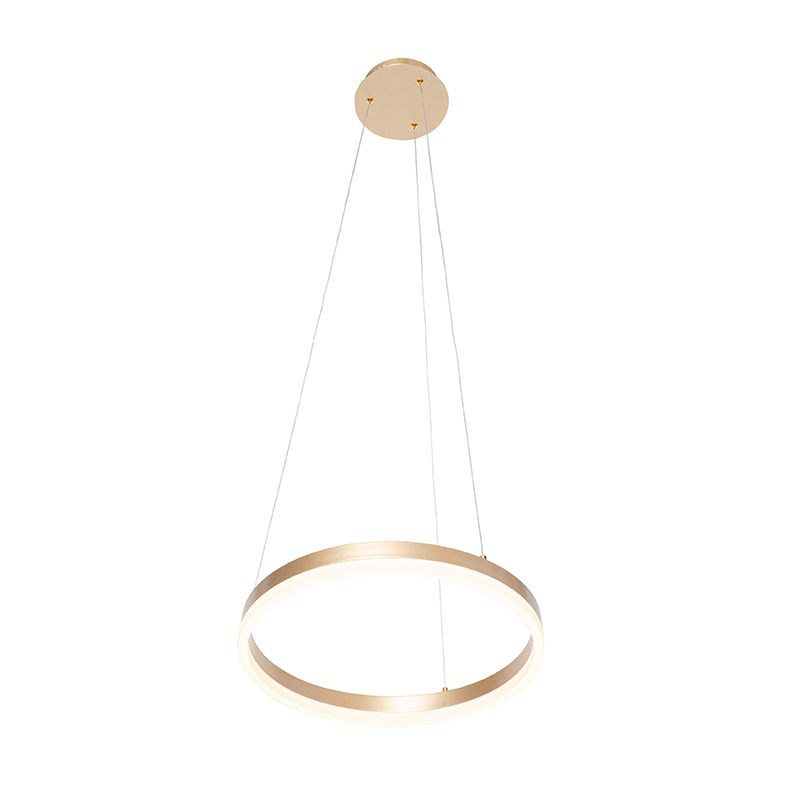 Design hanglamp goud 40 cm incl. LED 3-staps dimbaar - Anello