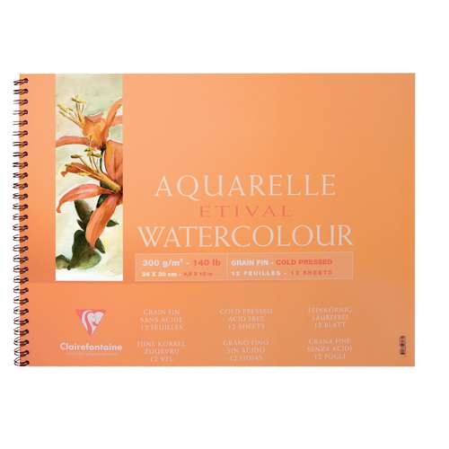 Clairefontaine ETIVAL Aquarell-Spiralblock, Feinkorn