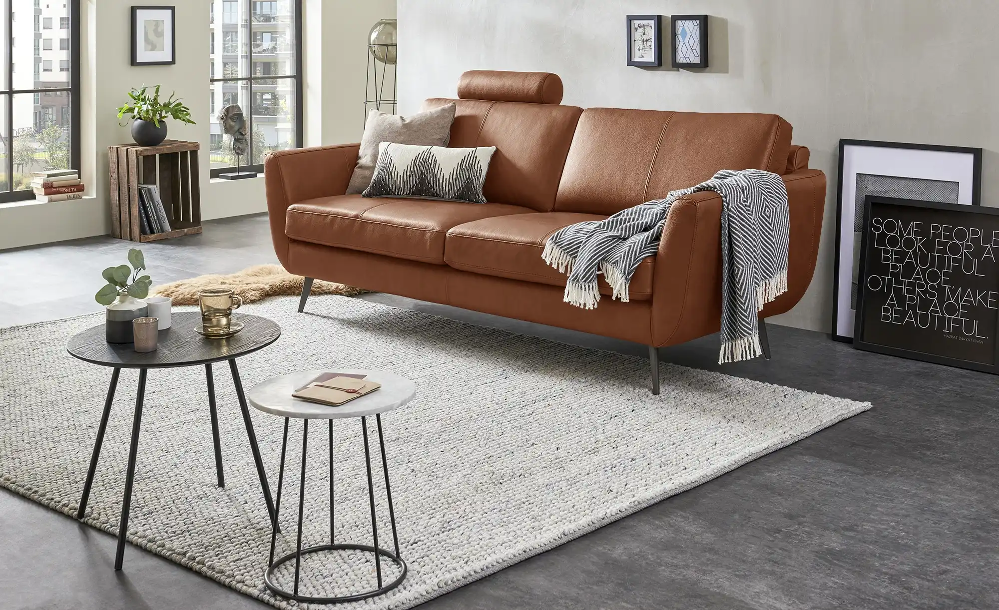 SOHO Ledersofa Smilla