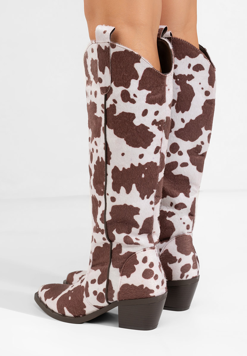 Bottes à talon carré brunes Ariah