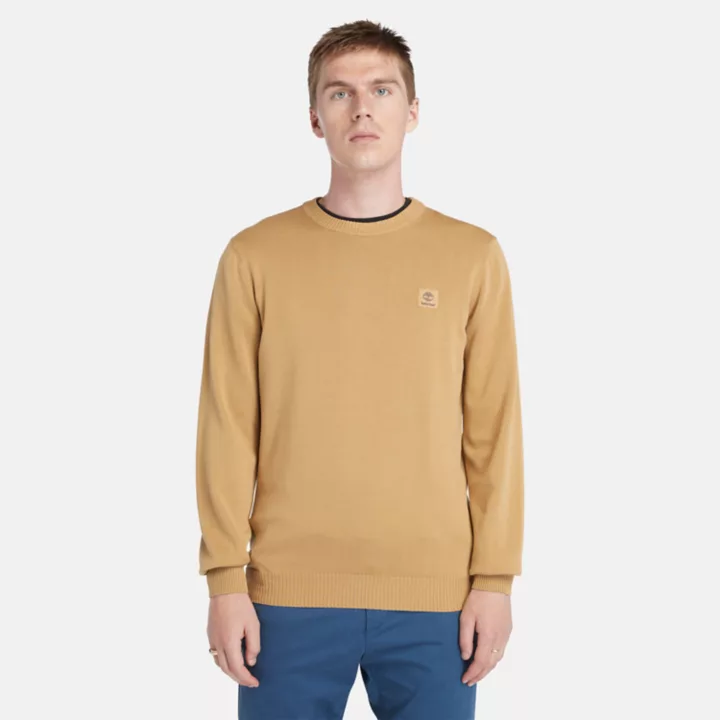Pull teint en pièce pour homme en jaune foncé