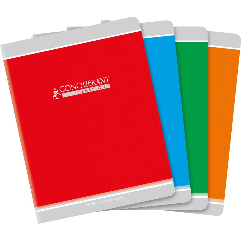 Cahier Conquerant Classique Agrafe 170X220 32P 90G Seyes Assorti