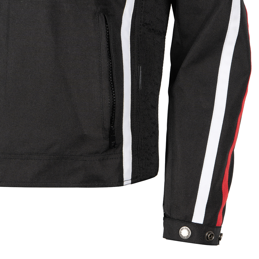 Helstons - Blouson femme Queen Tissu Technique Noir / Blanc / Rouge