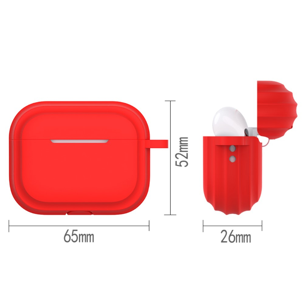 AirPods Pro 2 / AirPods Pro Rugged Silikon Case Schutzhülle Abdeckung mit Karabinerhaken - Orange (Matt)