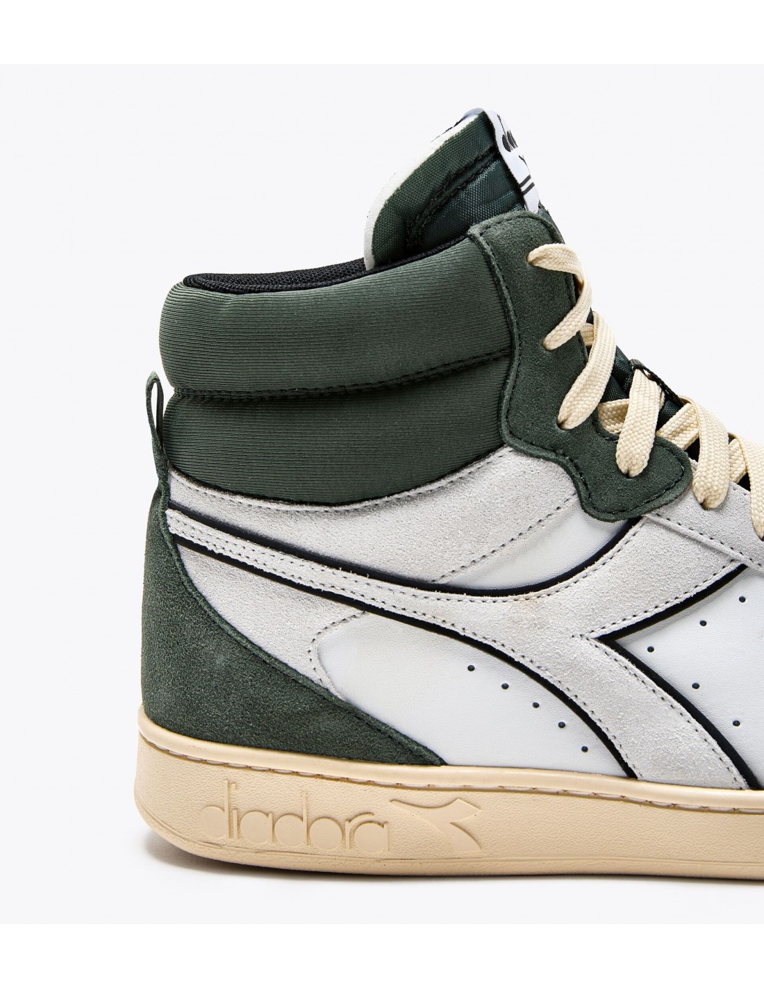diadora Sneakers Homme Magic Mid Suede Blanc/Vert/Beige