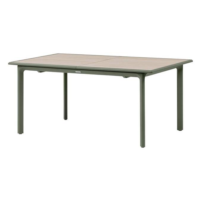 Table de jardin DILORS Effet bois Lin & Vert laurier