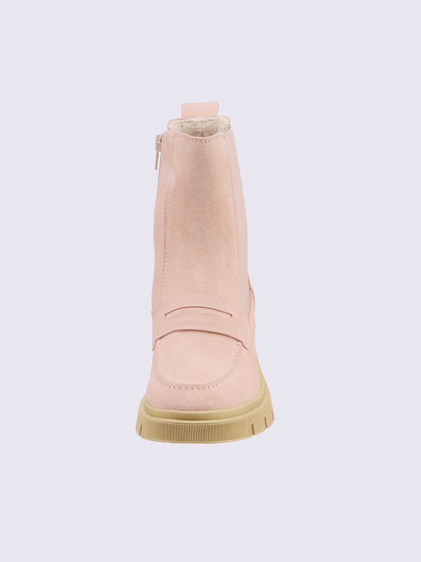 Bottines cuir velours de vache.