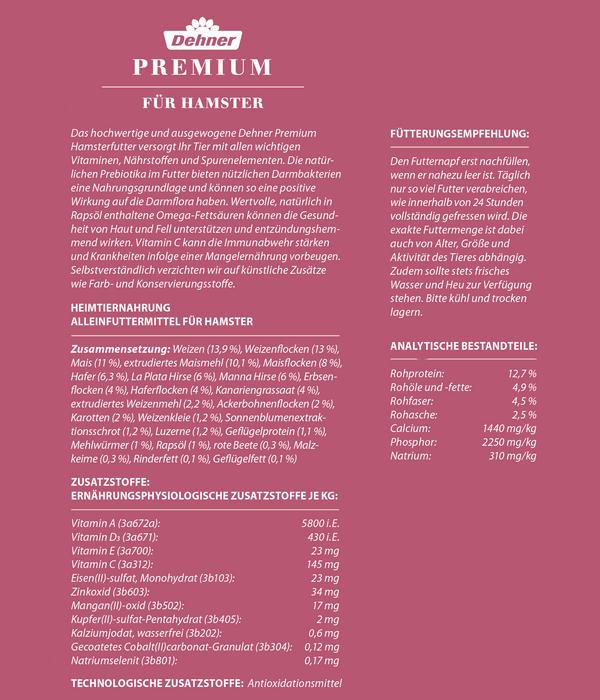Dehner Premium Hamsterfutter, 750 g