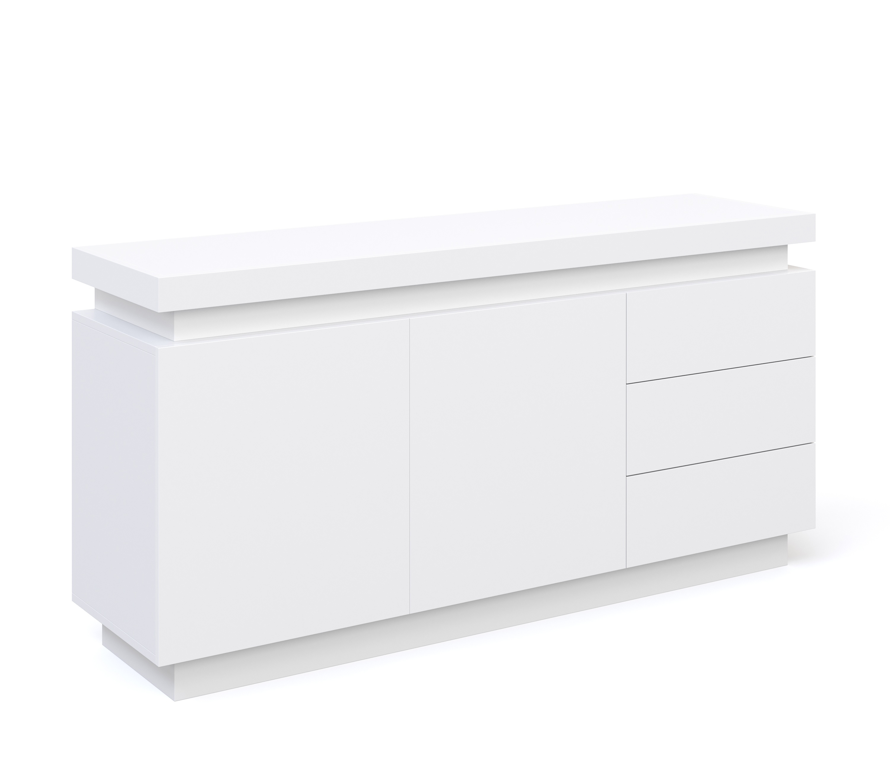 Sideboard LED ELVIO 150 x 75 cm weiss