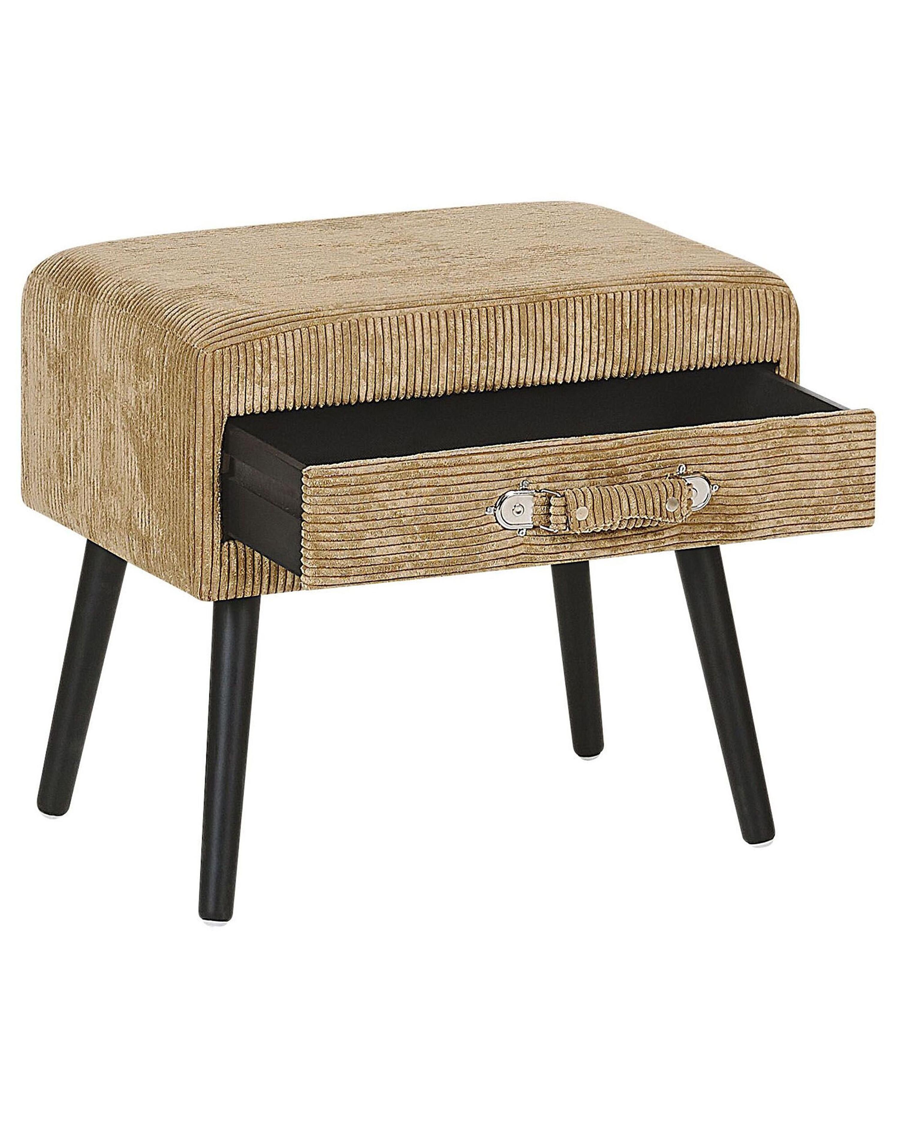Nachtkastje met 1 lade EUROSTAR Corduroy Zandbeige