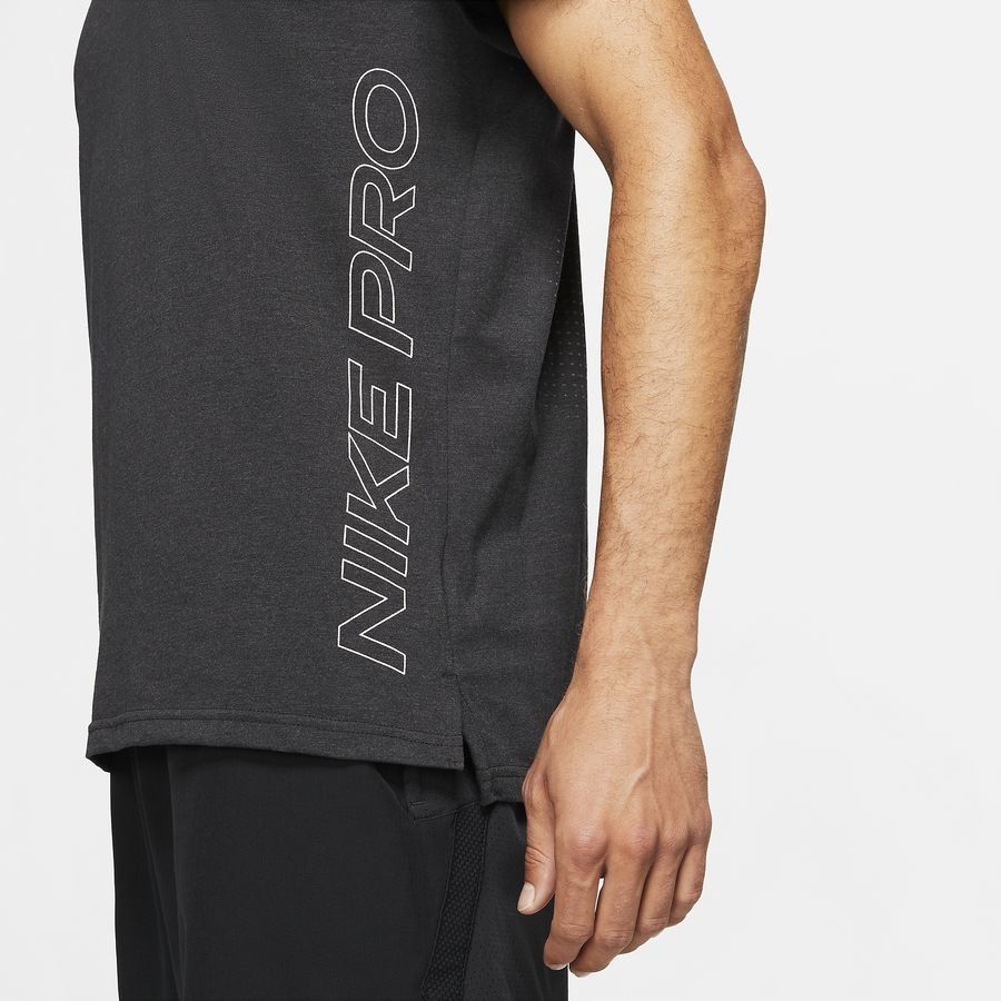 Nike Pro T-shirt d'Entraînement Dri-FIT Burnout - Noir/Gris