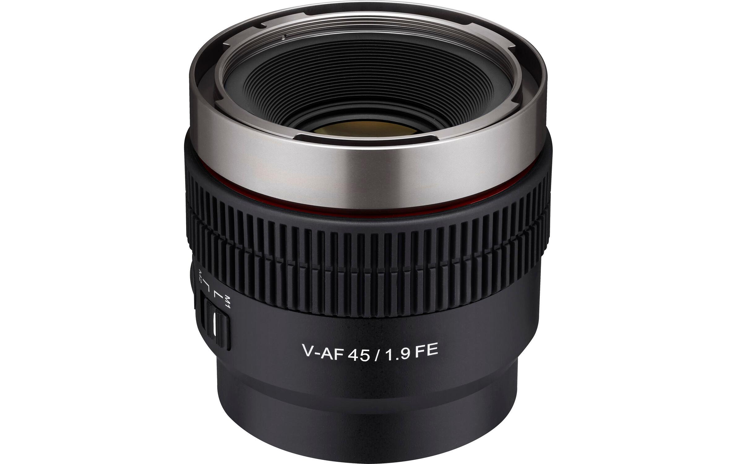 Festbrennweite V-AF 45mm T/1.9 FE – Sony E-Mount<br>Ultraleichtes, ultrakompaktes Kinoobjektiv mit Autofokus