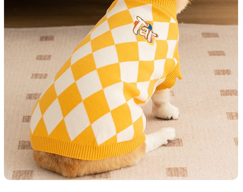 Cissilli - Argyle Pet Top met letters