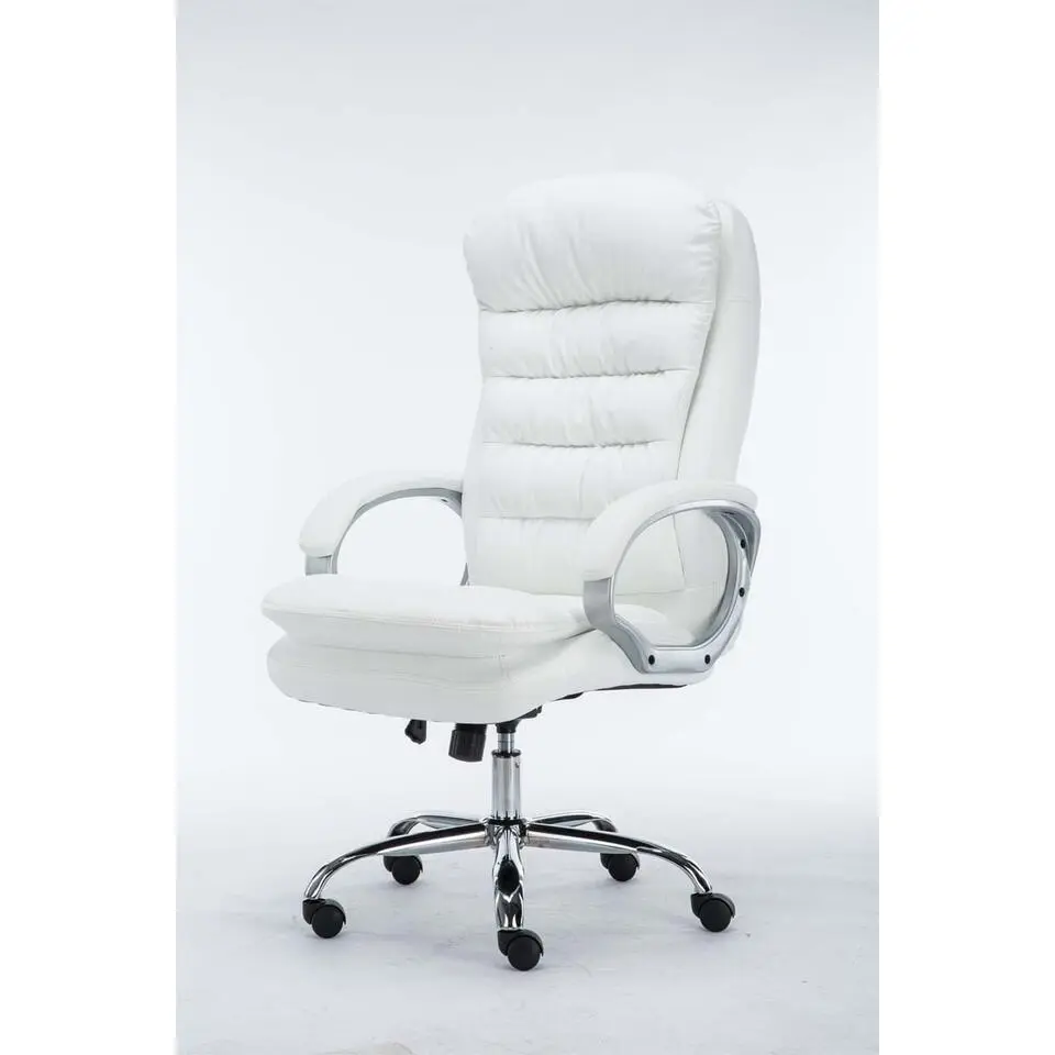 CLP Bureaustoel XXL Vancouver chroom Frame - Kunstleer - wit