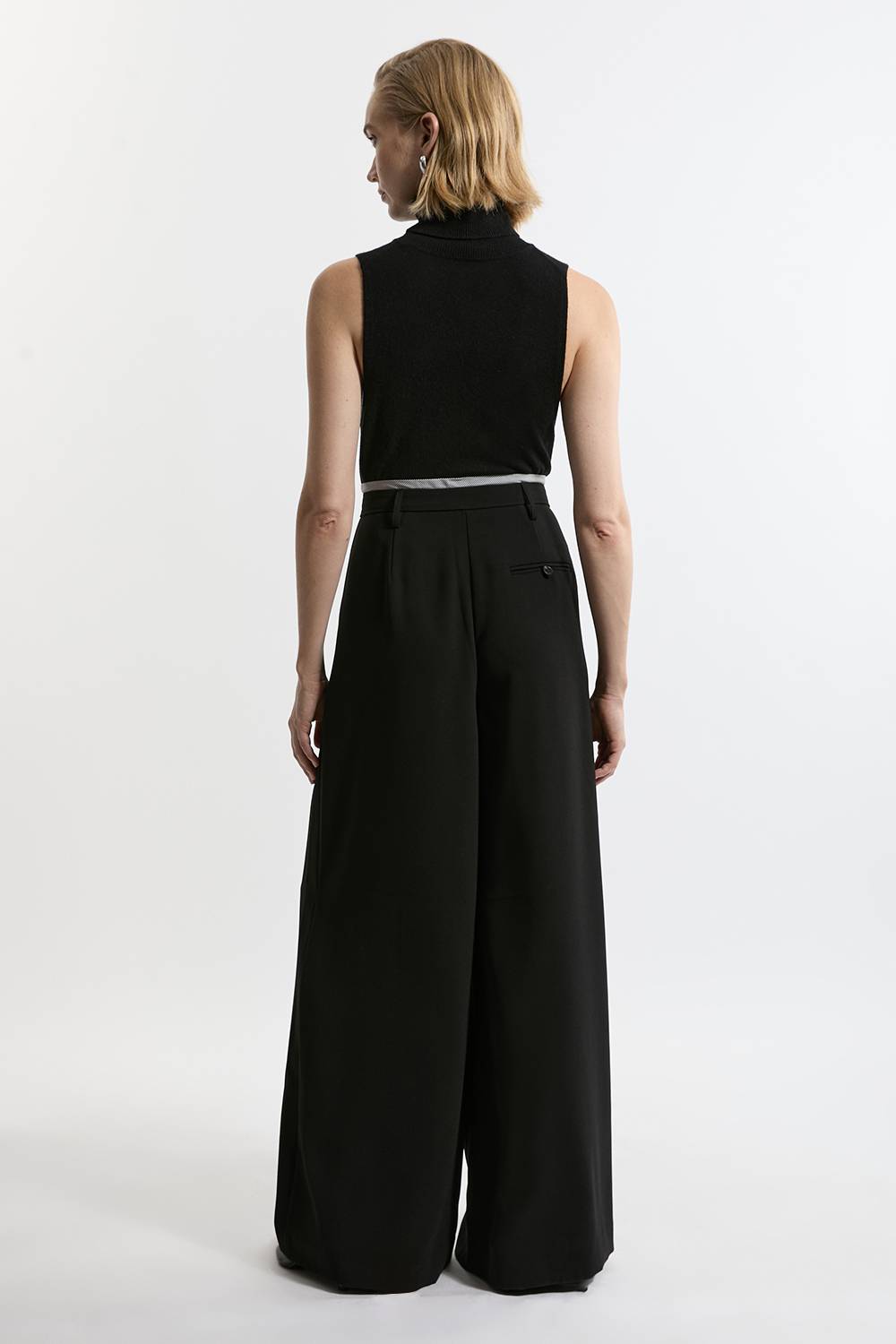 KarenMillen Pantalon à jambes larges avec détail de pli en crêpe sur mesure