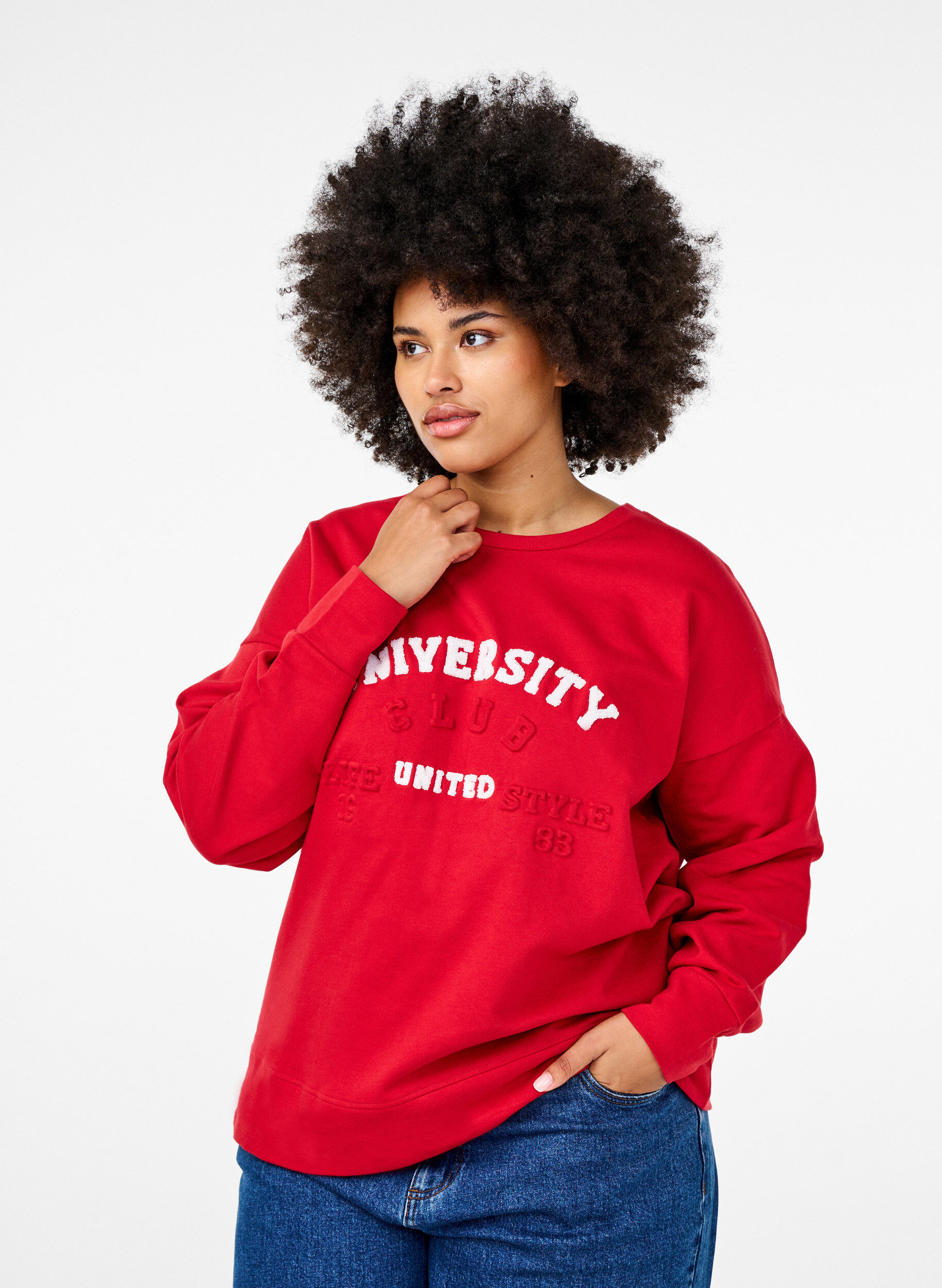 Sweatshirt med motiv og lange ærmer
