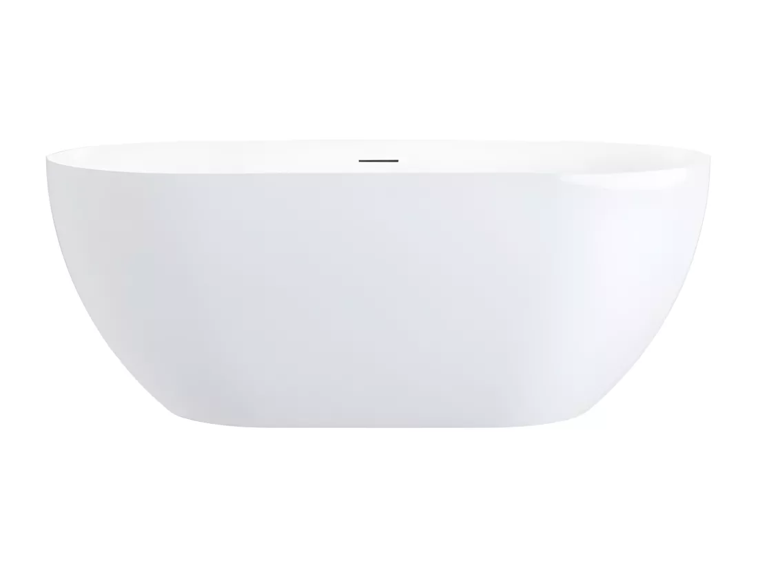 Baignoire îlot design ovale LISBON blanche 160 cm Brillant