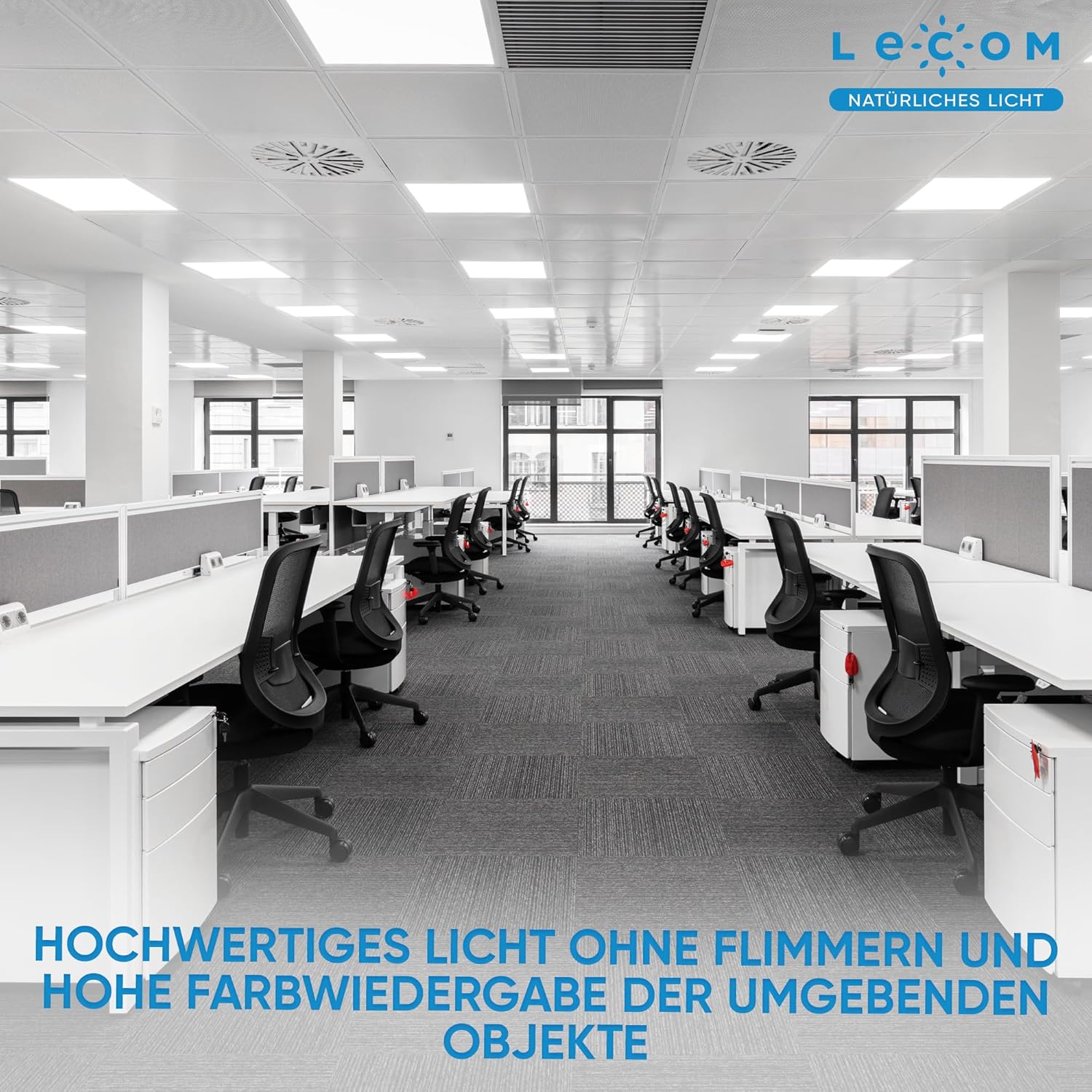 10 x LED Panel 62x62 - Deckenleuchte Rasterleuchten Warmweiß Flach 4400lm 3000/4000/6000K Sehr Hell Einbauleuchte Rasterlampe Rasterdecke LED Lampe (3000K)