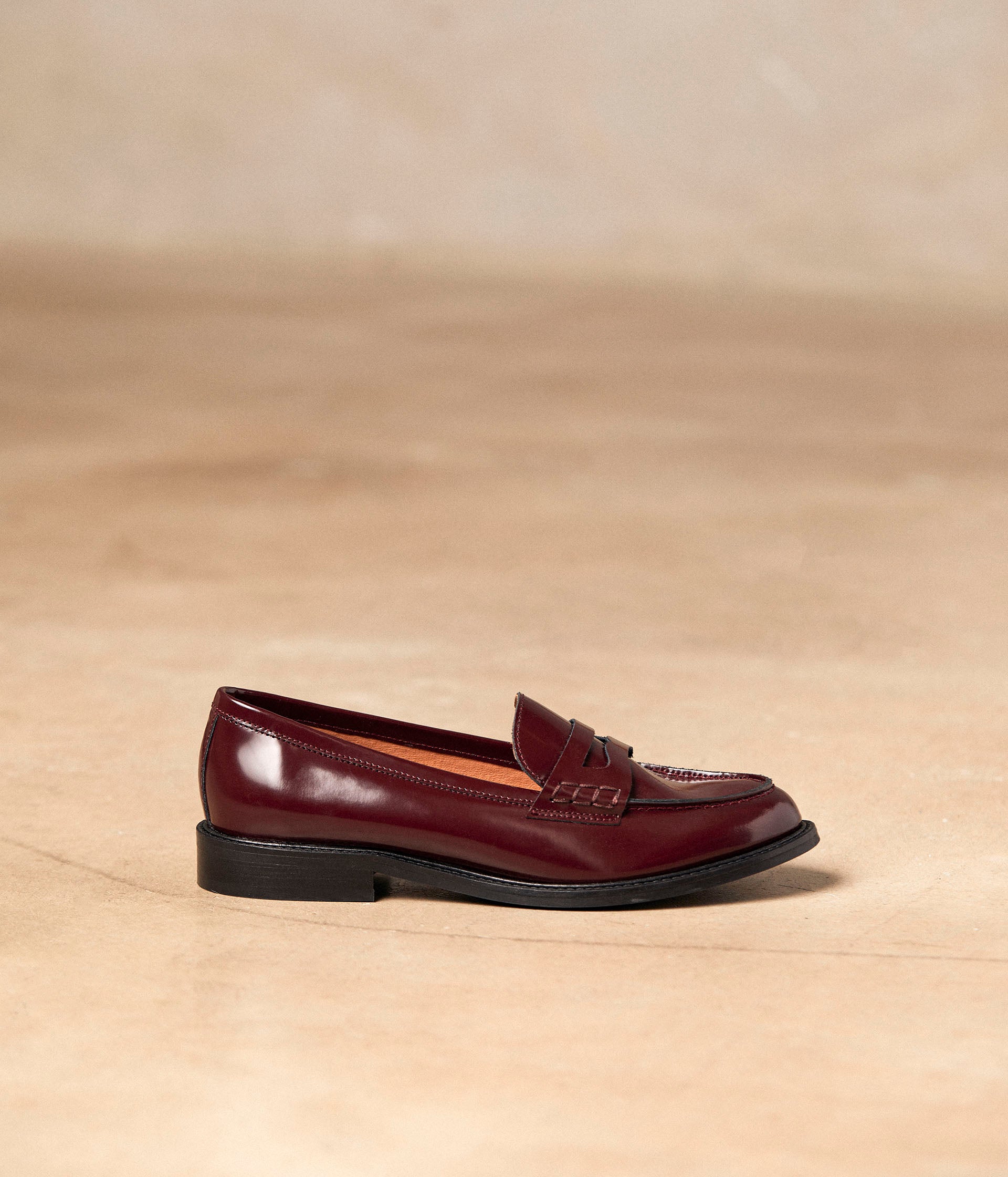 Mocassins cuir bordeaux Angella