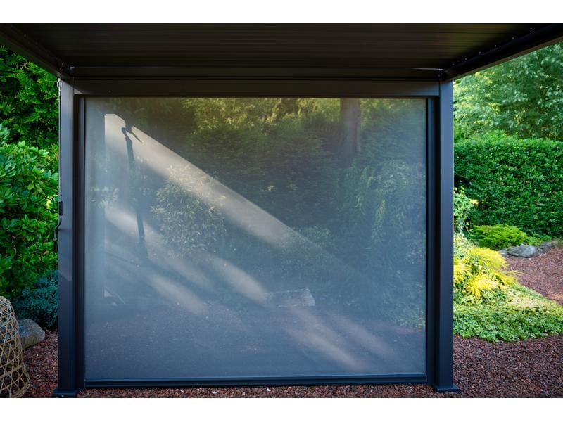 Creative Living Sichtschutz, ausziehbar, Schwarz, 4 m Seitenmarkise für Balkone und Terrassen