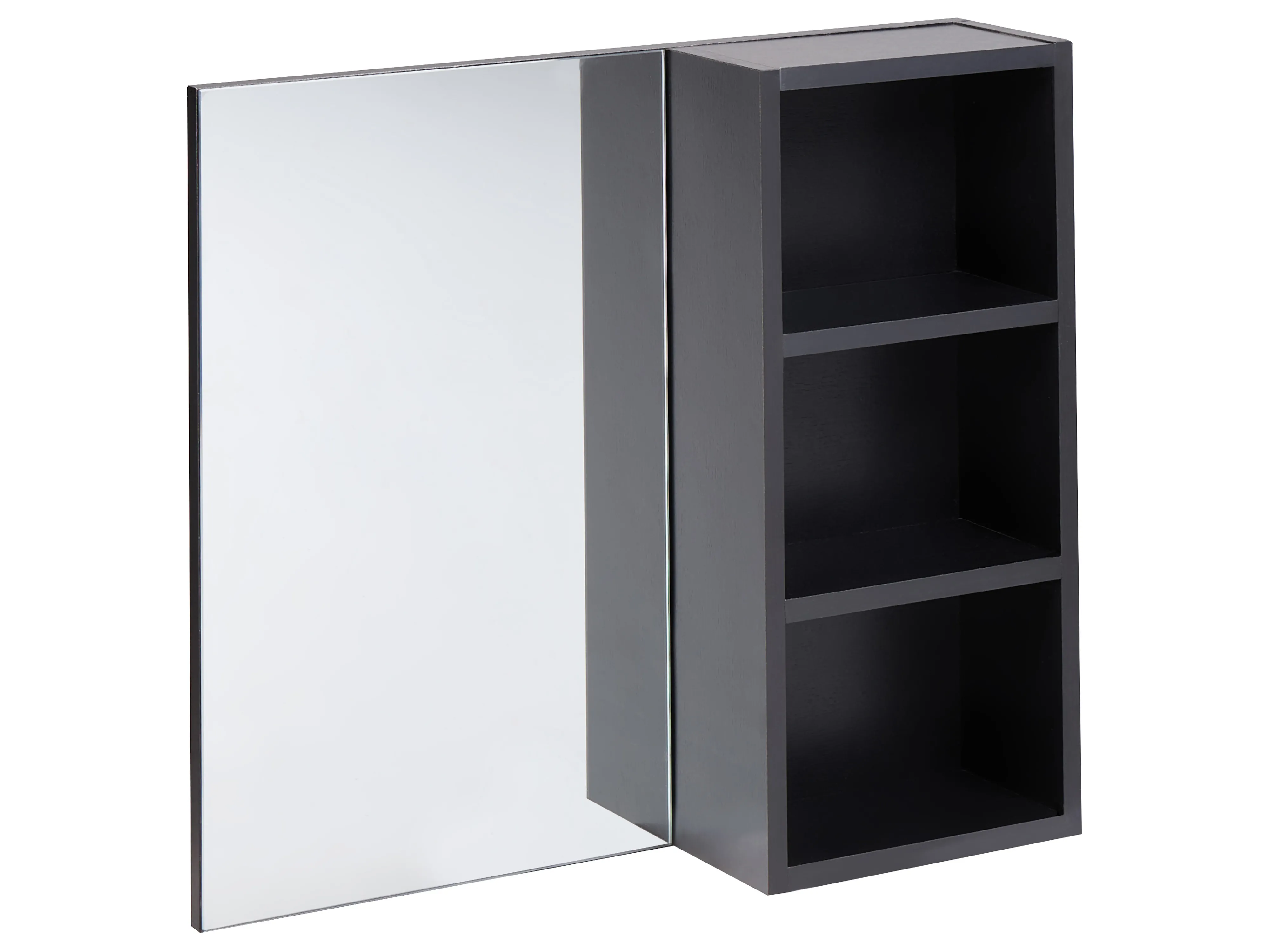 Badkamer wandkast met spiegel JOINVILLE 60 cm Zwart