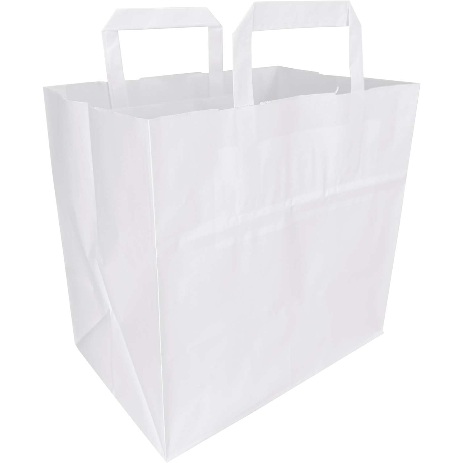 Tas, Papier, platte handgreep, 26x 17x25cm, draagtas, wit