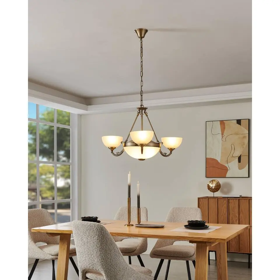 EGLOSavoy-Hanglamp-3Lichts-Ø740mm.-Brons-Wit