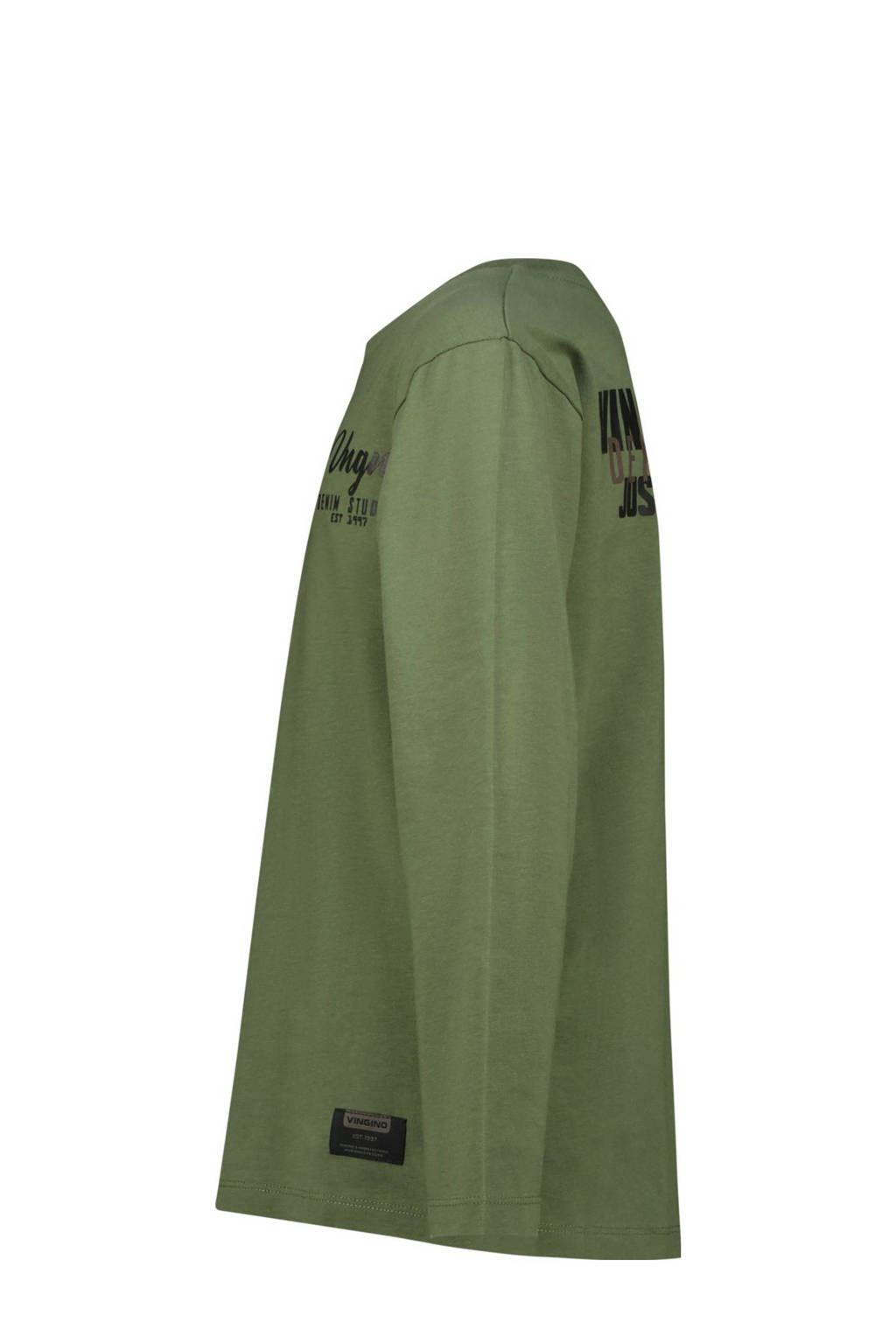 Vingino longsleeve Jiedo met backprint armygroen