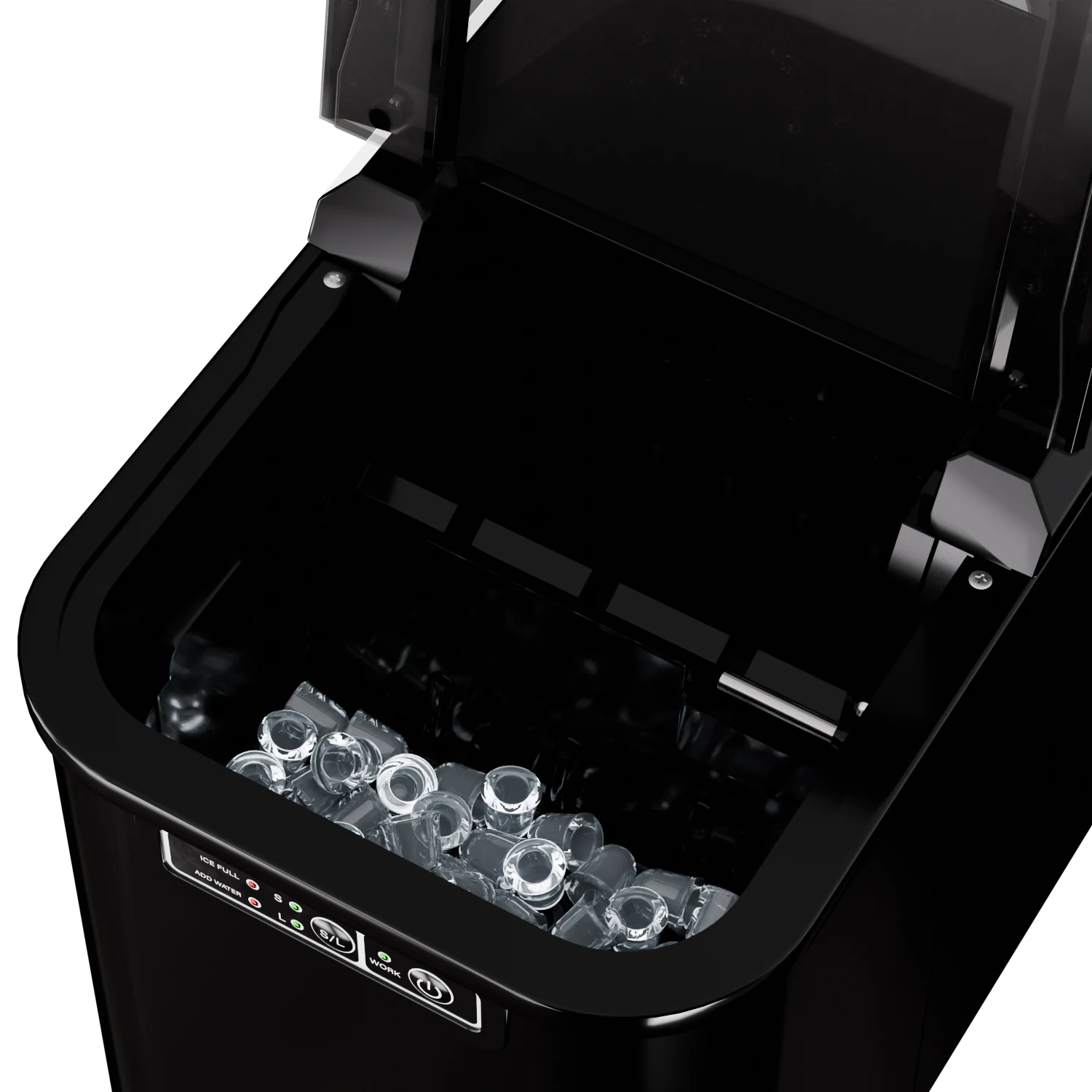 TroniTechnik® Eiswürfelmaschine Eiswürfelbereiter, Ice Maker, 12kg/24h, 2,2 Liter Wassertank, 2 Größen, Selbstreinigung, schwarz