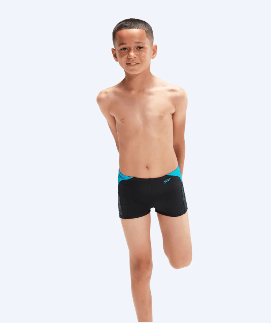 Speedo aquashorts til drenge - Hyperboom Splice - Sort/blå