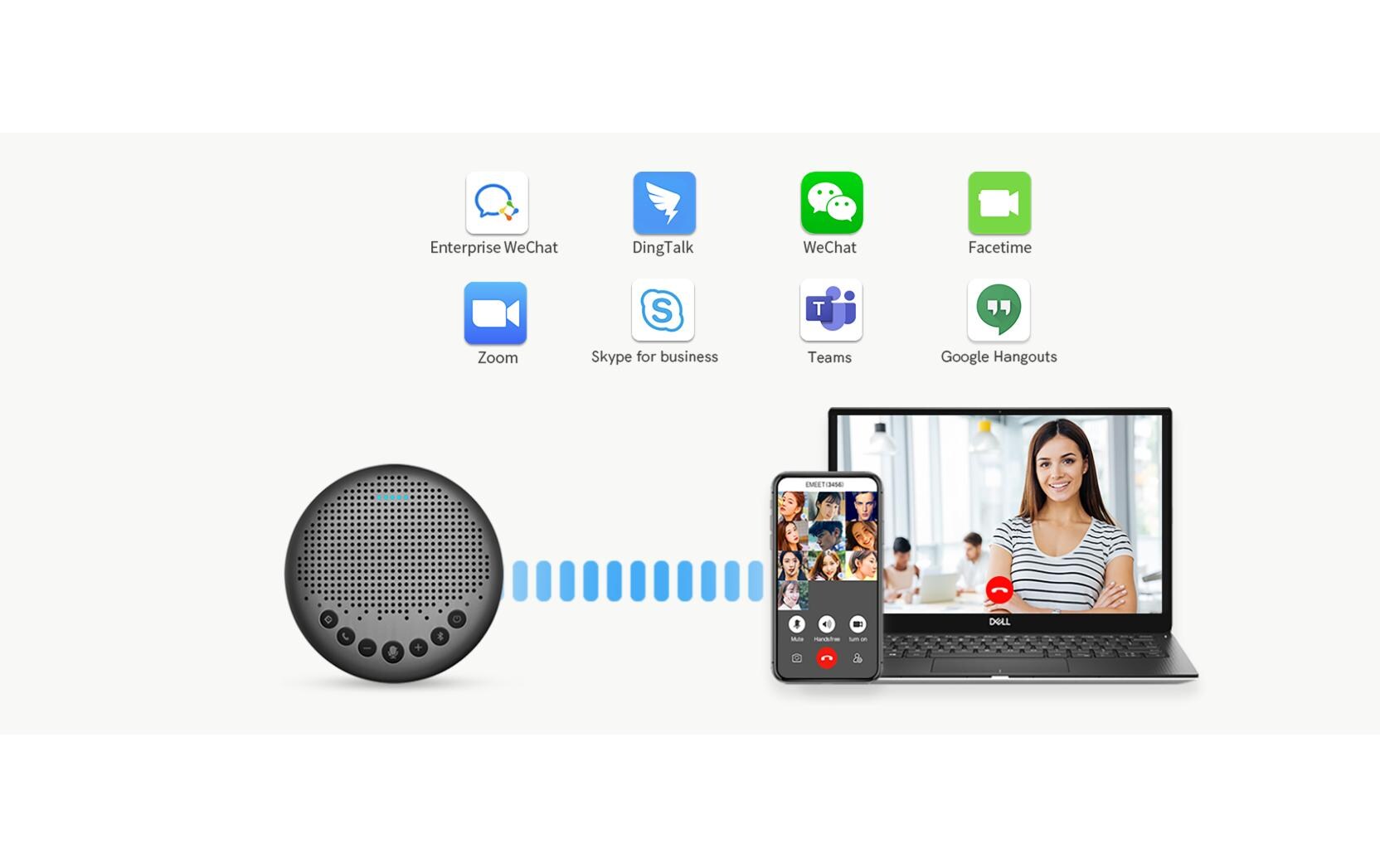 Speakerphone Luna USB mit Bluetooth Dongle<br>EMeet Luna USB Speakerphone mit Bluetooth Dongle