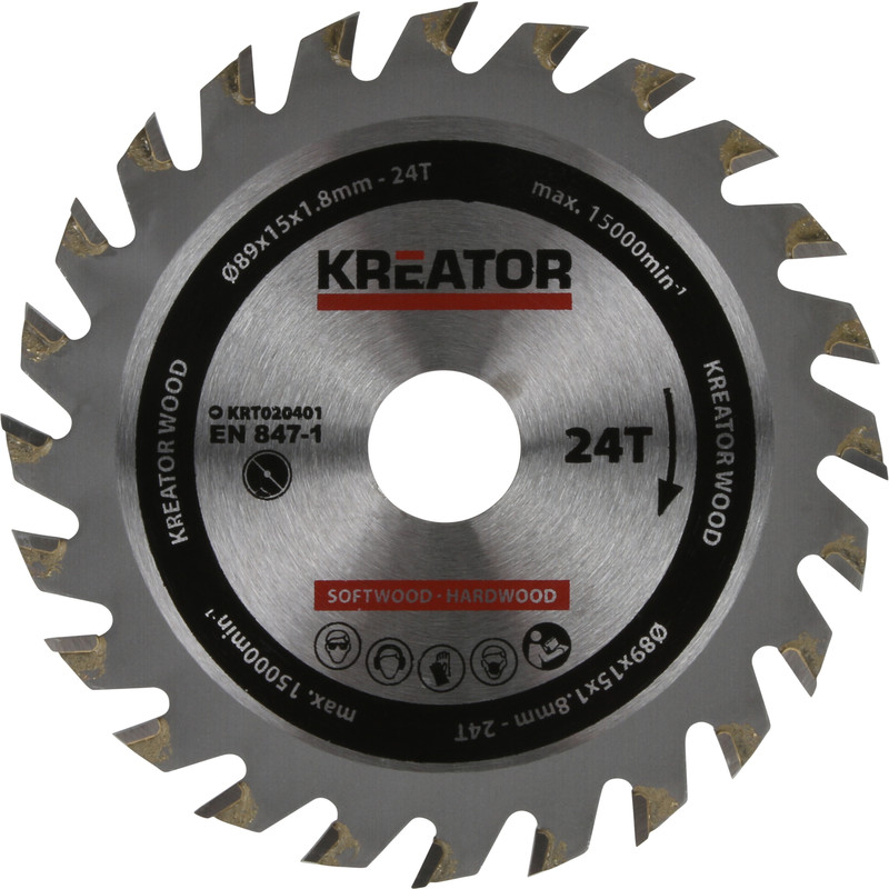 HM cirkelzaagblad hout 89x15x1,8mm 24T
