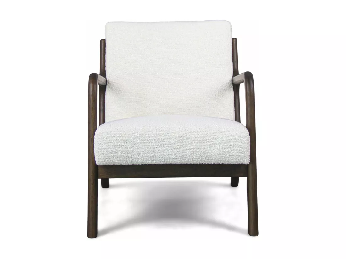 Borgia - Fauteuil en bois massif par Parawood et tissu bouclé anti-tache