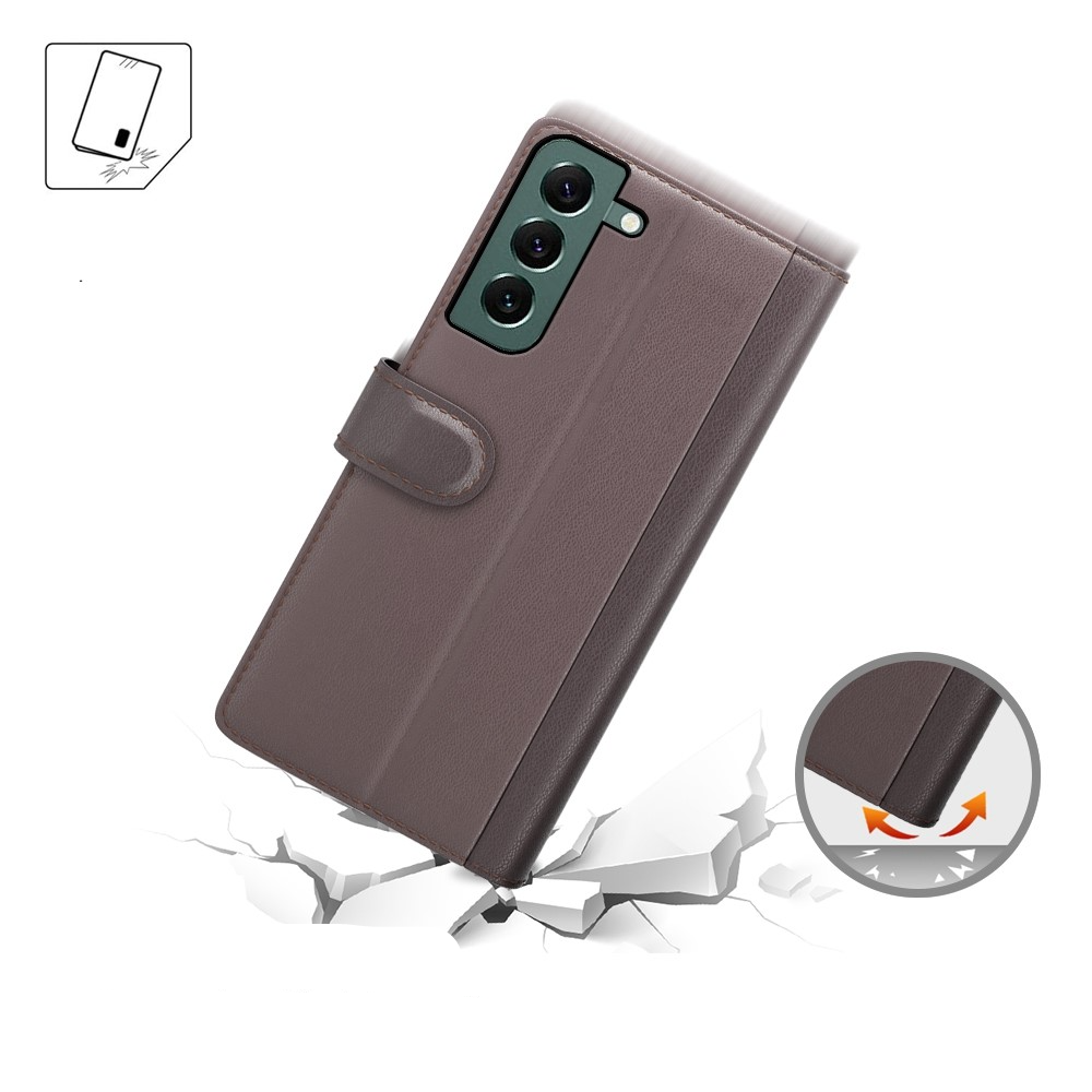 Samsung Galaxy S23  Plus 5G Echtleder Tasche Flip Cover mit Kartenfächer - Schwarz