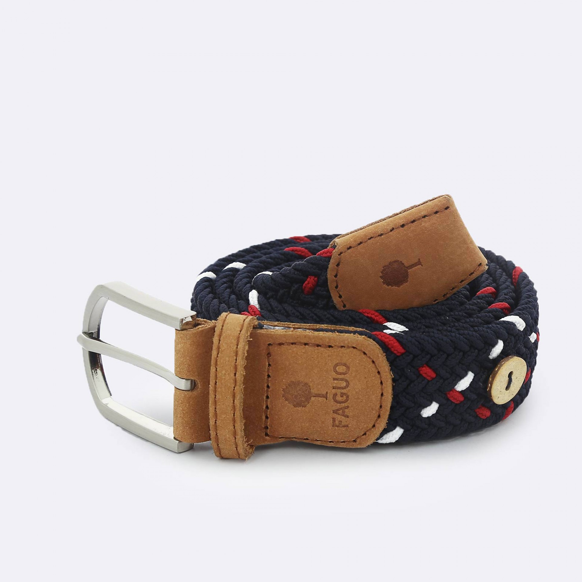Ceinture bleu, blanc et rouge polyester et élasthanne - modèle Belt
