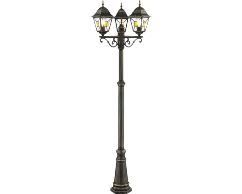 Candelabra IP44 3-lamp HxØ 2200x600 mm Janel zwartgouden kandelaar
