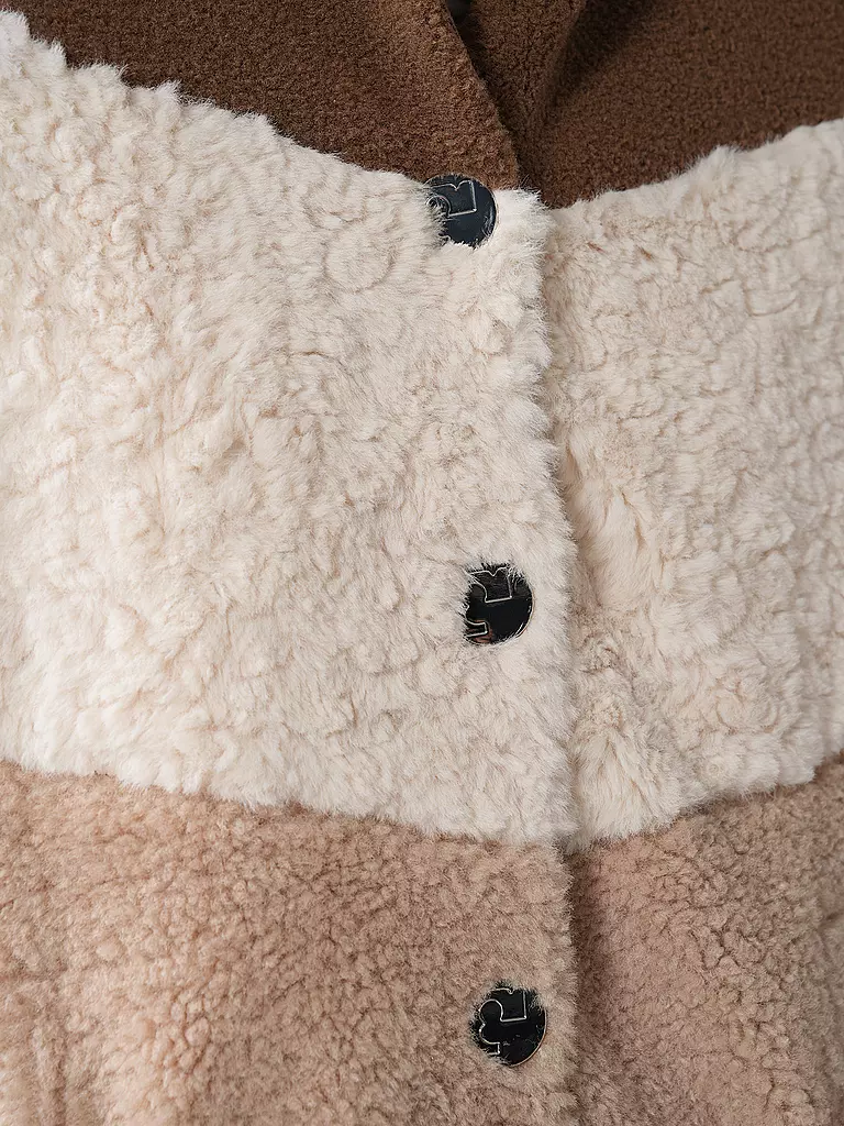 TORY BURCH Jacke in Felloptik  beige