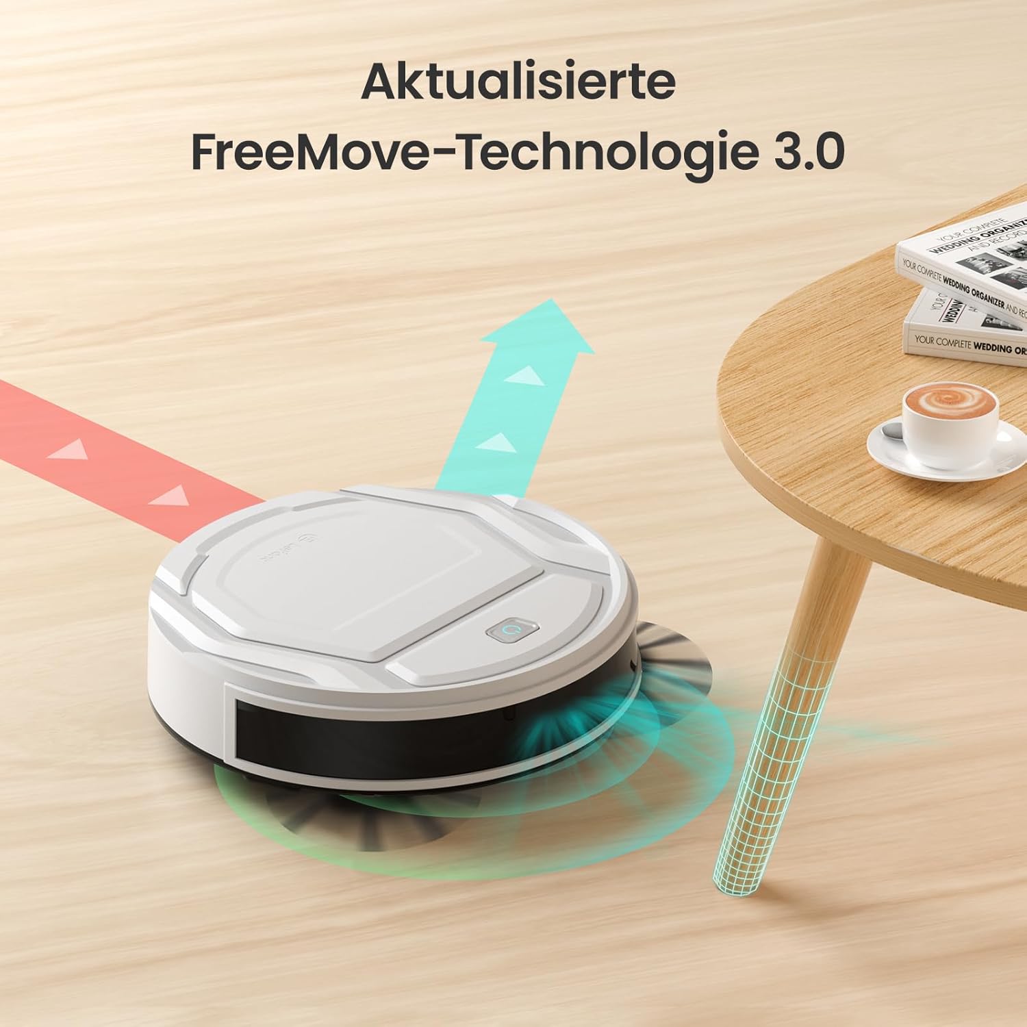 LEFANT M210 Saugroboter mit Fernbedienung, 2200Pa Saugkraft, Superschlank Staubsauger Roboter für Tierhaare, Roboterstaubsauger für Teppich, Kompatibel mit Alexa/WLAN/APP Steuerung, 120 Min Laufzeit