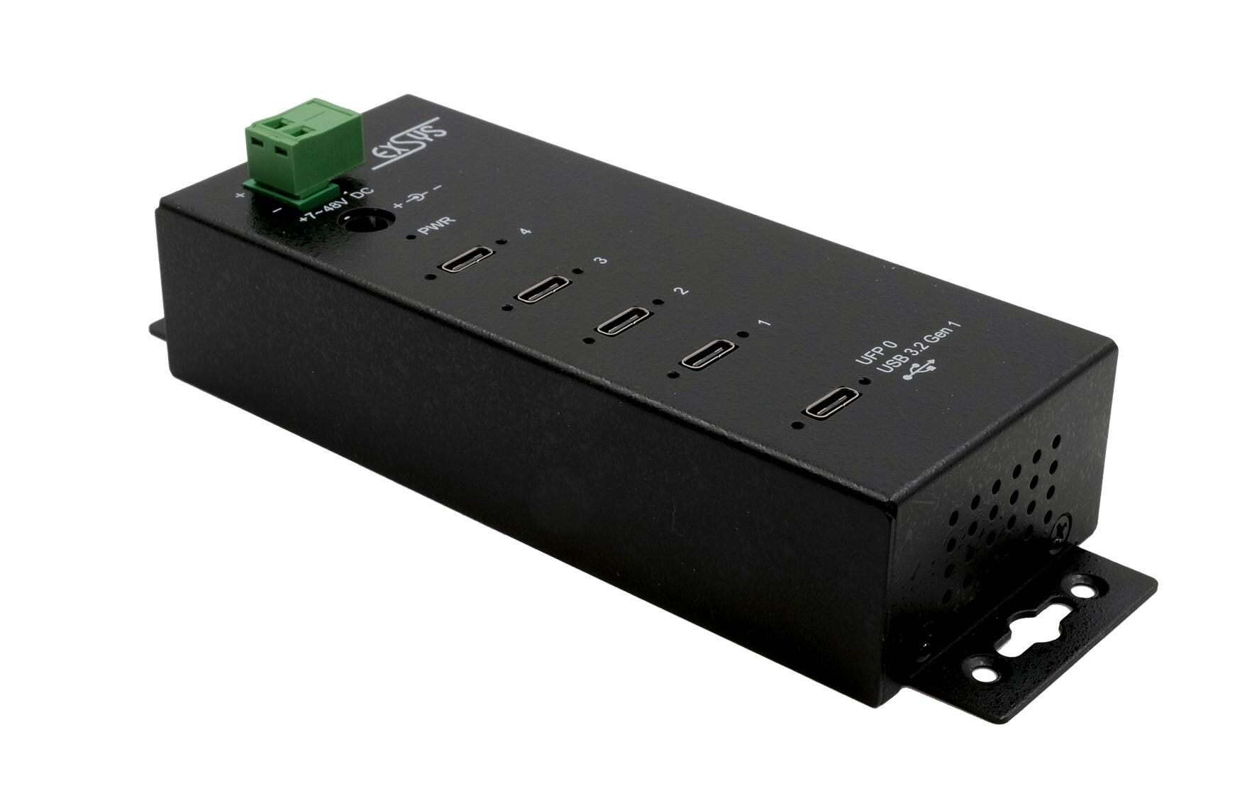 USB-Hub EX-1144HMVS<br>4-Port USB 3.2 Gen 1 Metall HUB mit 15KV ESD Überspannungsschutz, C-Buchsen
