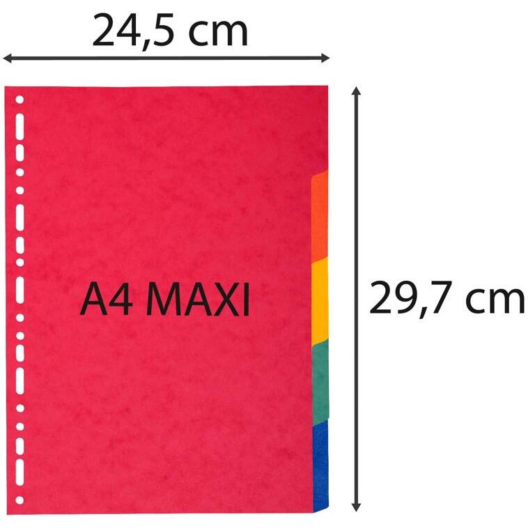 Intercalaires carte 220 g 5 positions - A4 maxi