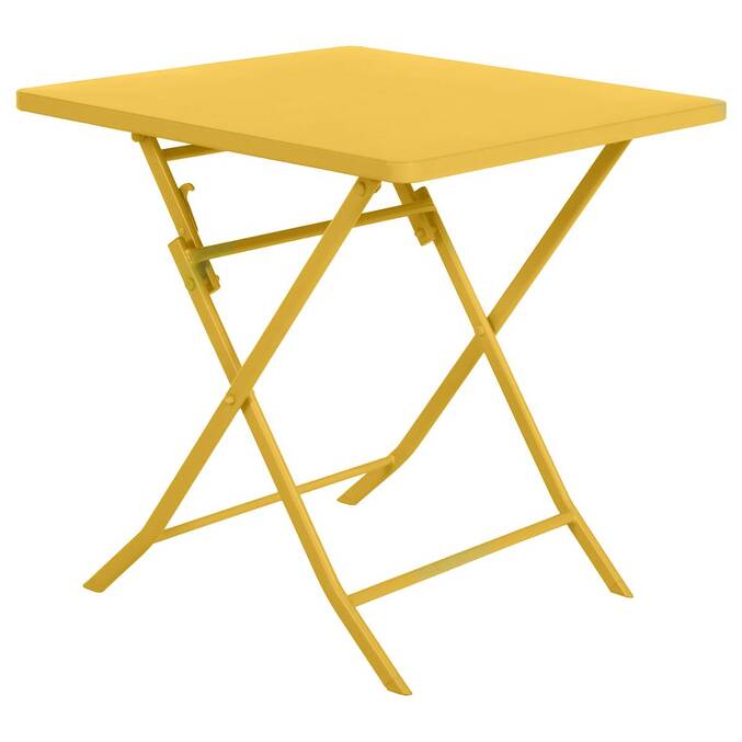 Table de jardin pliante carrée GREENSBORO Jaune moutarde