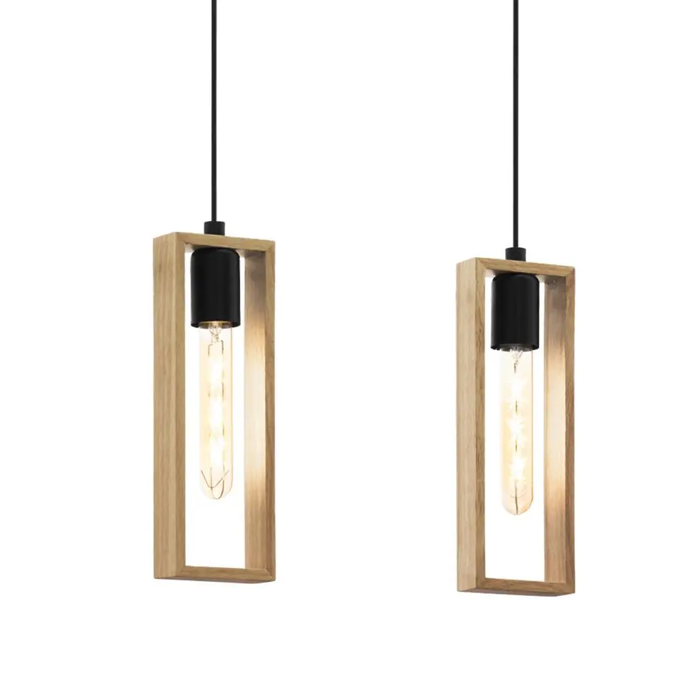 EGLOLittletonHanglamp-E27-116cm-Zwart/Bruin