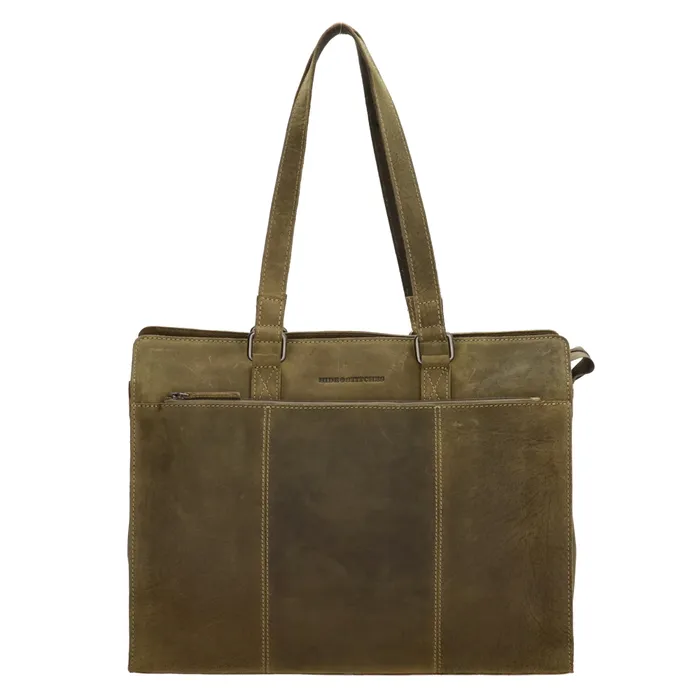 Hide & Stitches Idaho Laptoptas 15,6 inch Olijfgroen