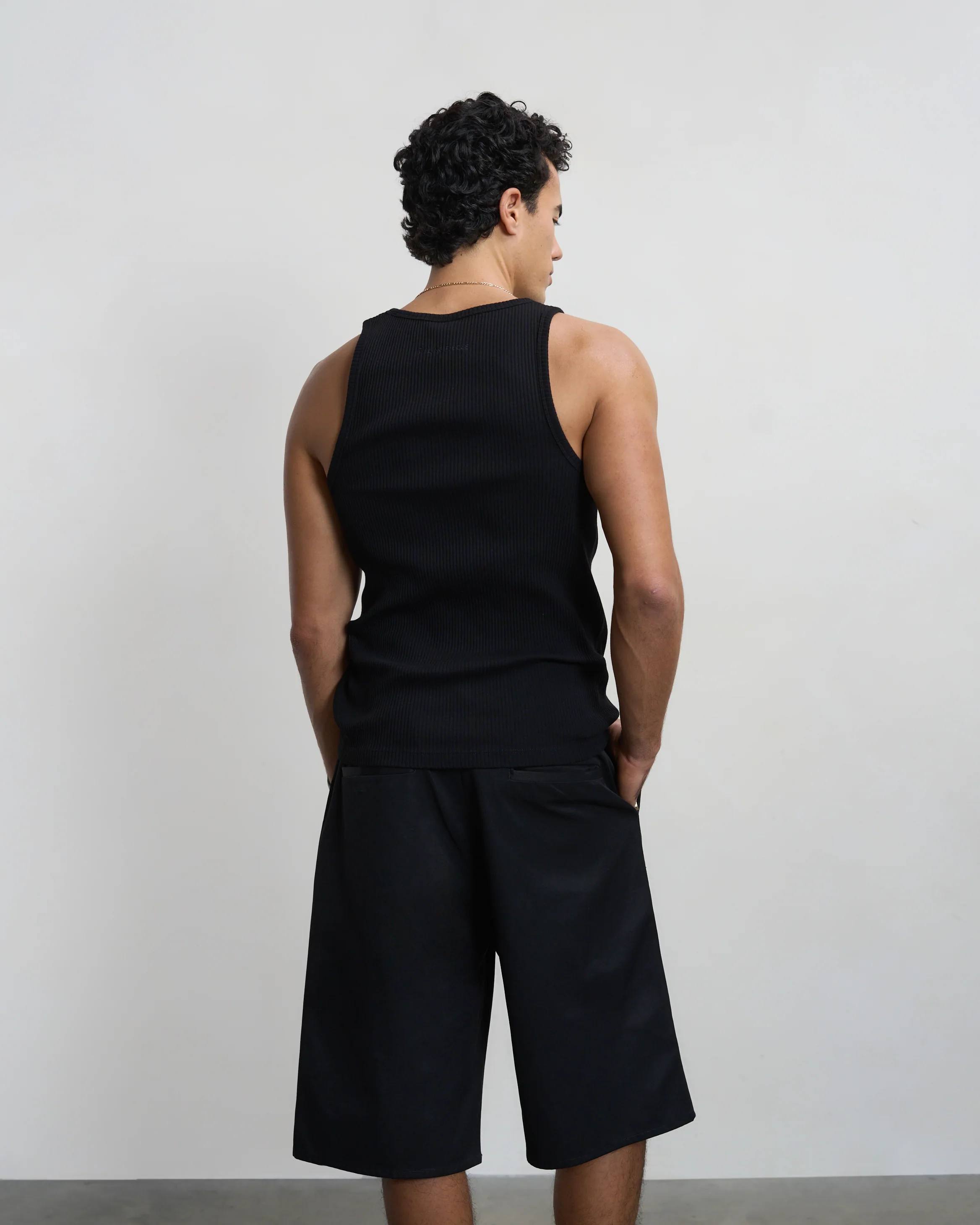 Tank Top Ribbed Black