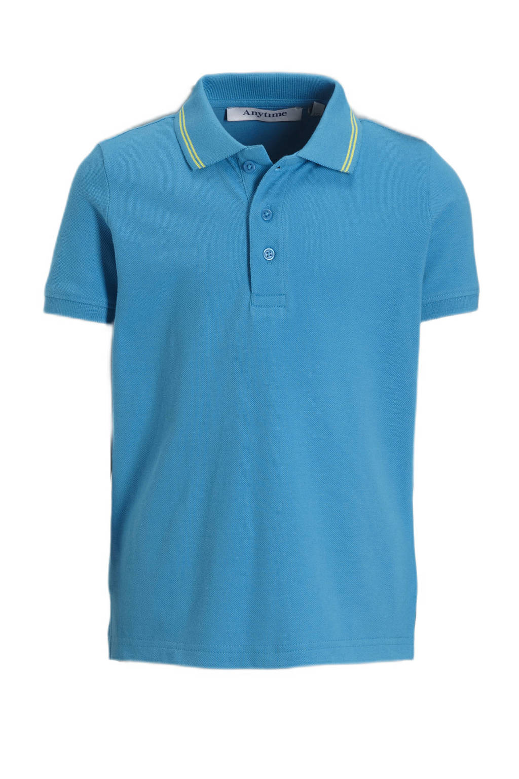 anytime piqué polo blauw/lime