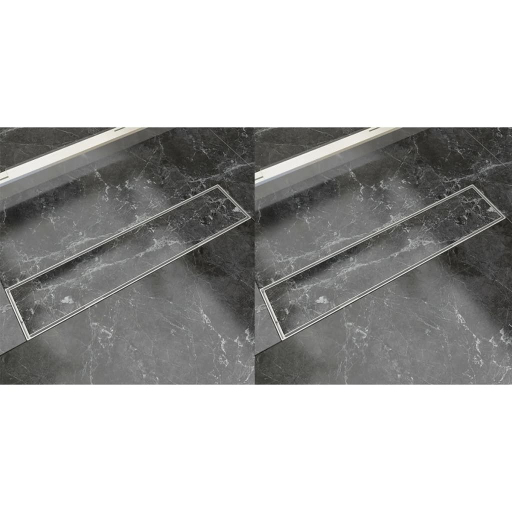 vidaXL Lineaire doucheafvoer, 2 stuks, 530x140 mm, roestvrij staal
