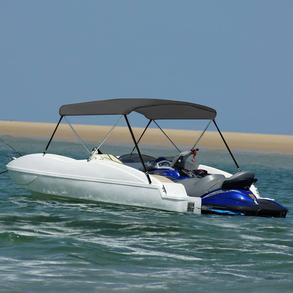 vidaXL 2-Bow Bimini Top mit Edelstahl-Clip Bootsverdeck Boot Verdeck Sonnendach Sonnenverdeck Sonnensegel Sonnenschutz Anthrazit 180x150x110cm