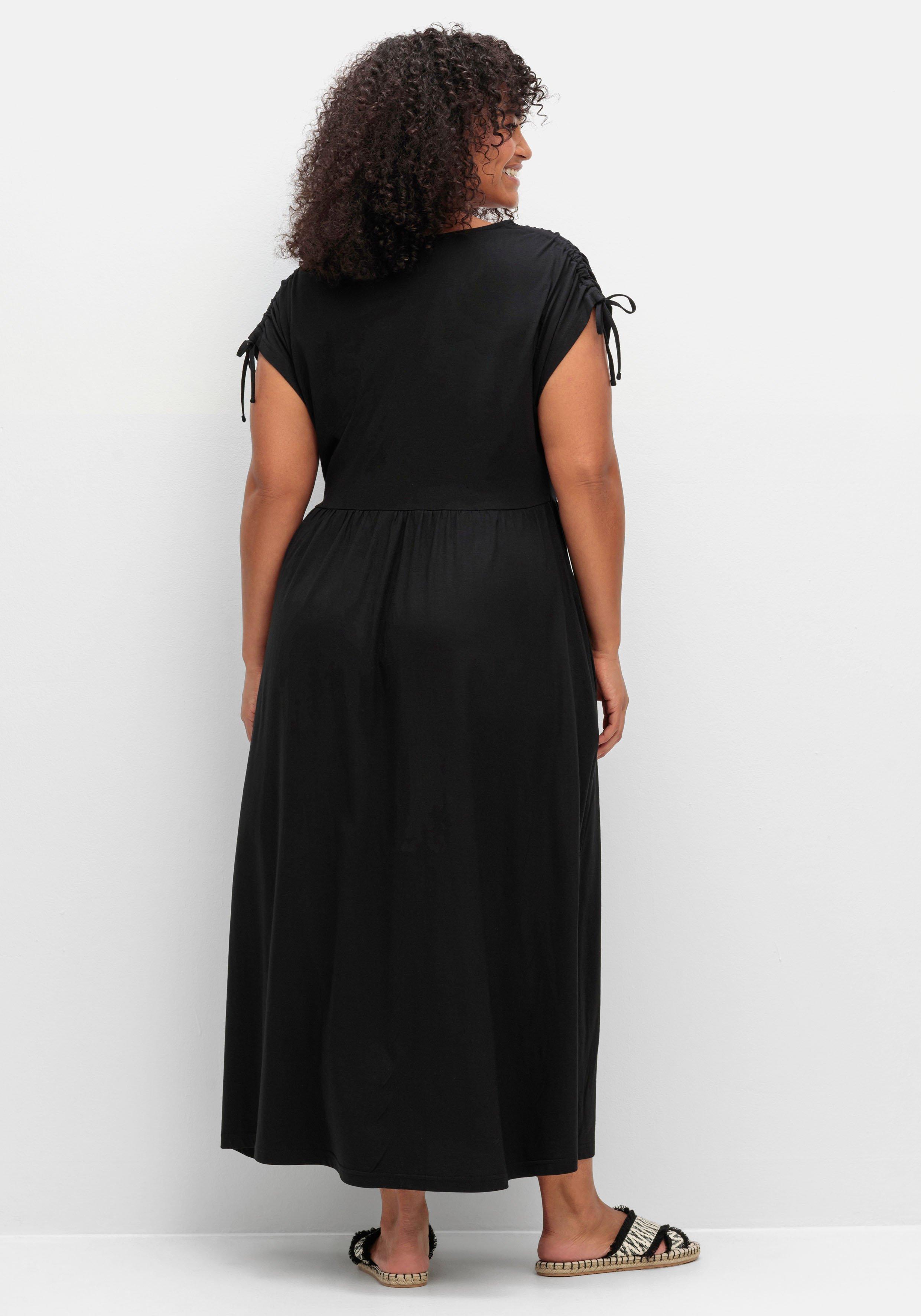 Jerseykleid mit Tunnelzug am Ärmel