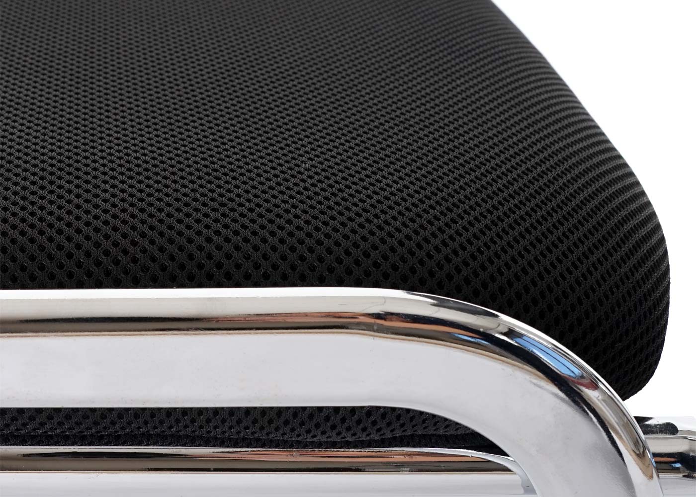 4er-Set Besucherstuhl H401, Konferenzstuhl stapelbar, Stoff/Textil ~ Sitz schwarz, Füße chrom